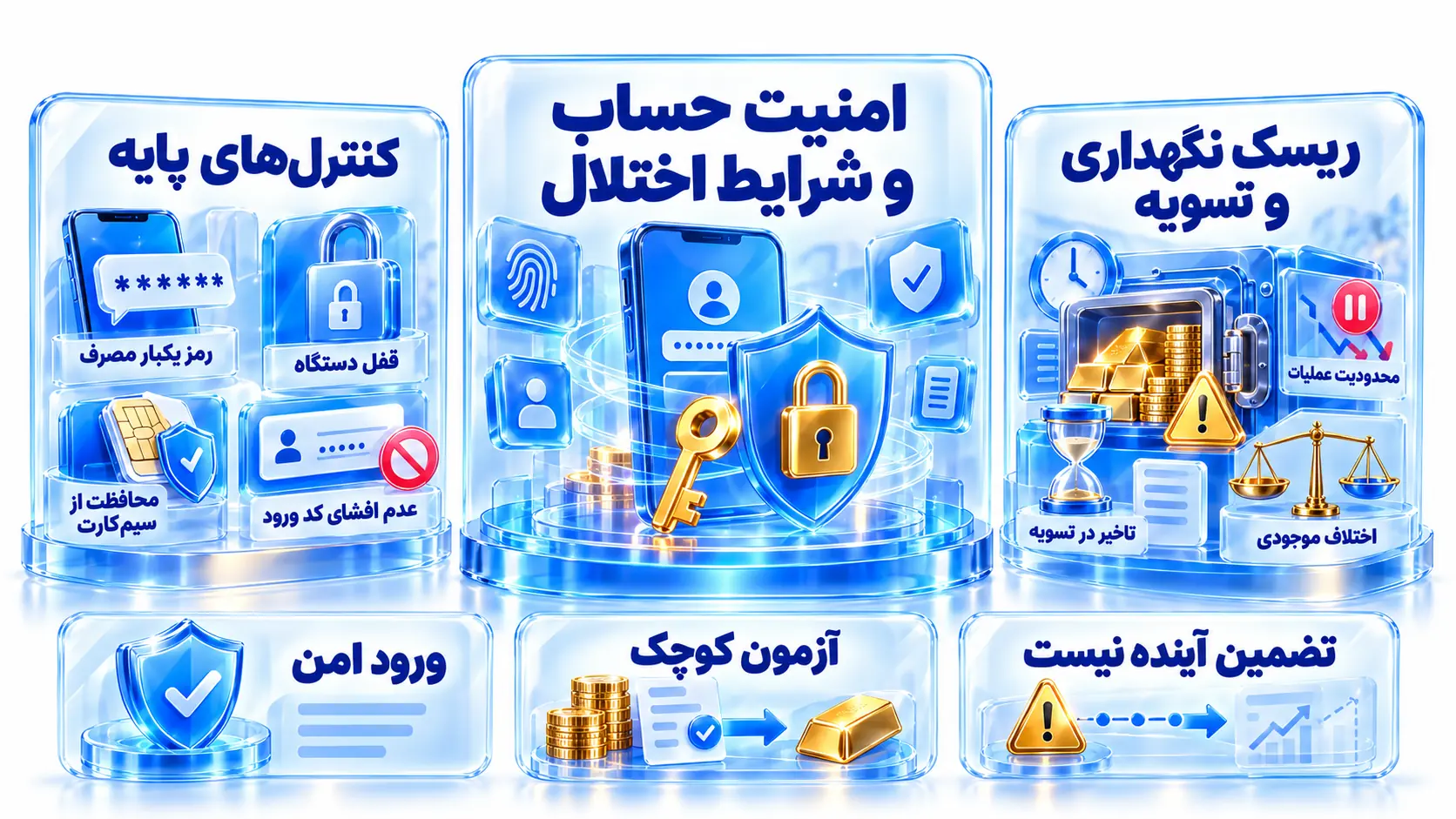 گوشی قفل‌شده، کد ورود پوشیده و نسخه پشتیبان رسیدها کنار نماد اختلال شبکه
