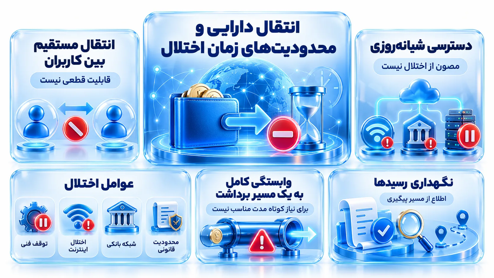 مسیر انتقال متوقف‌شده و رسیدهای قابل پیگیری در زمان اختلال