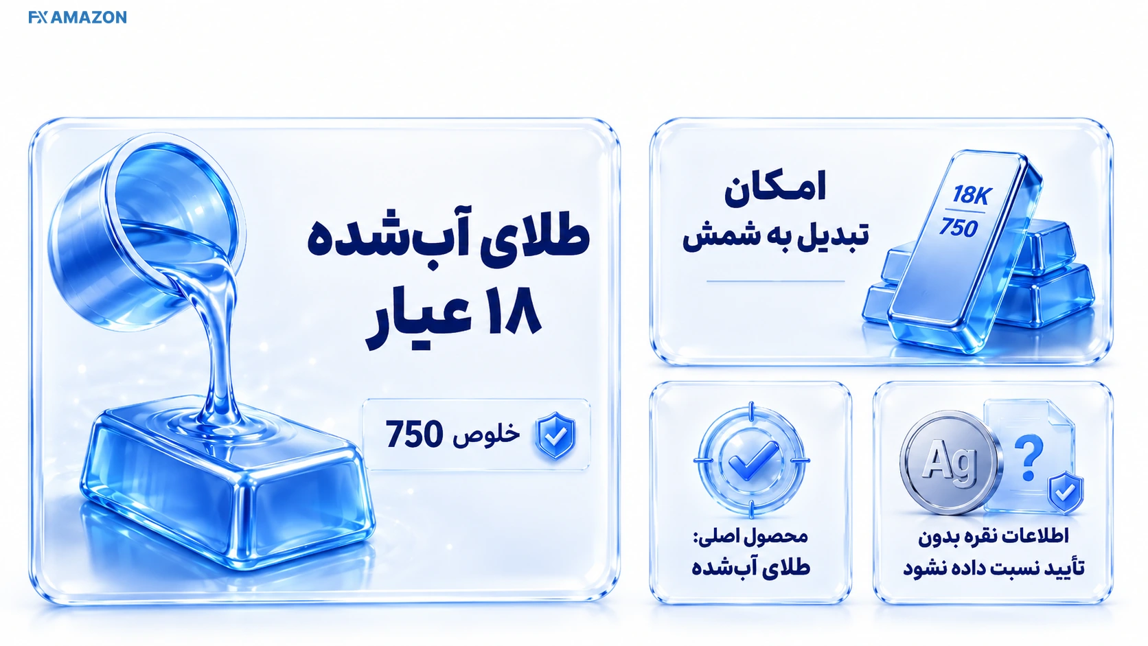 مقایسه وضعیت طلای آب‌شده 18 عیار با سرویس نقره در محصولات قابل بررسی وال‌گلد